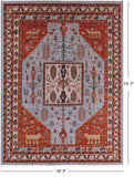 Blue Fine Serapi Handmade Wool Rug - 10' 3" X 13' 7" - Golden Nile
