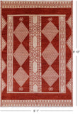 Red Persian Tribal Gabbeh Handmade Wool Rug - 6' 1" X 8' 10" - Golden Nile