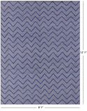 Modern Flat Weave Wool Rug - 9' 1" X 12' 1" - Golden Nile