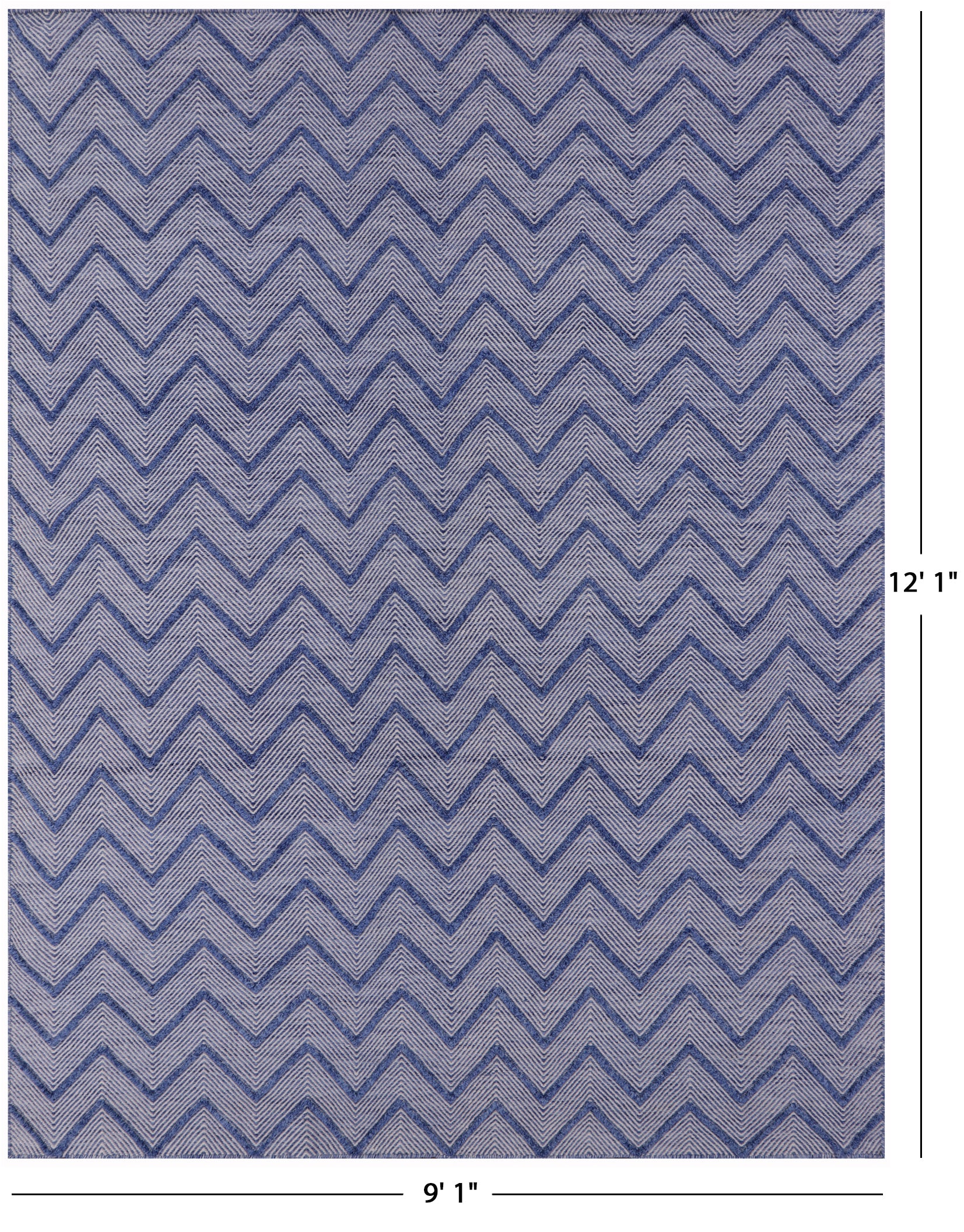 Modern Flat Weave Wool Rug - 9' 1" X 12' 1" - Golden Nile