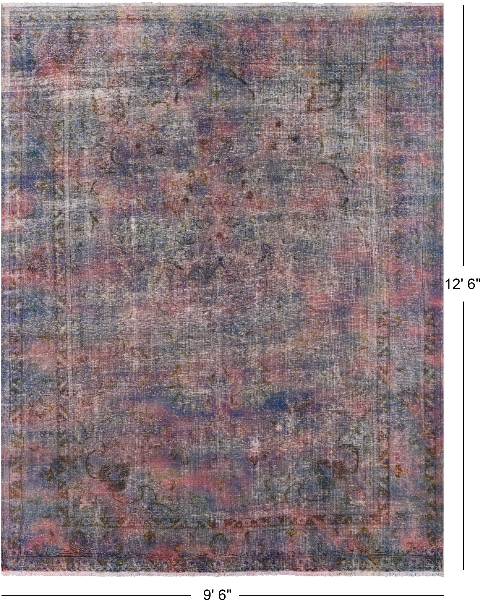 Persian Overdyed Hand Knotted Wool Rug - 9' 6" X 12' 6" - Golden Nile