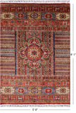 Khorjin Persian Gabbeh Hand Knotted Wool Rug - 5' 8" X 8' 1" - Golden Nile