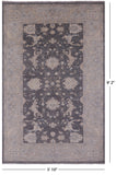 Grey Peshawar Hand Knotted Wool Rug - 5' 10" X 9' 2" - Golden Nile