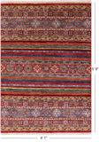 Tribal Khorjin Persian Gabbeh Hand Knotted Wool Rug - 4' 1" X 5' 9" - Golden Nile