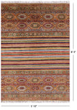 Tribal Khorjin Persian Gabbeh Hand Knotted Wool Rug - 5' 10" X 8' 3" - Golden Nile