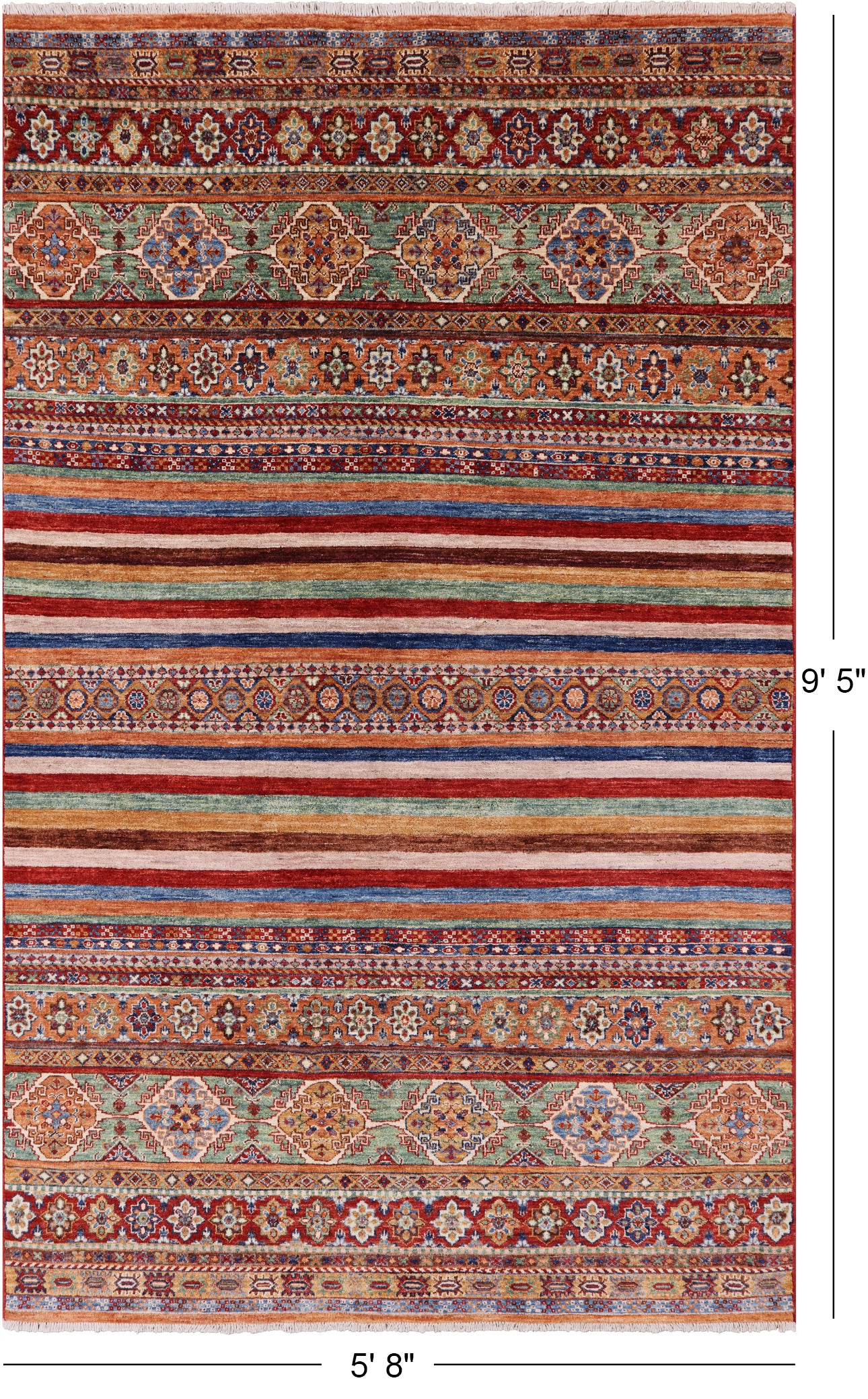 Tribal Khorjin Persian Gabbeh Hand Knotted Wool Rug - 5' 8" X 9' 5" - Golden Nile