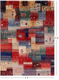Tribal Persian Gabbeh Hand Knotted Wool Rug - 5' 7" X 7' 9" - Golden Nile