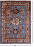 Blue Super Kazak Handmade Wool Rug - 5' 8" X 7' 10" - Golden Nile