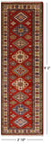 Red Super Kazak Handmade Wool Runner Rug - 2' 10" X 9' 2" - Golden Nile