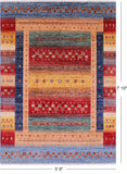 Tribal Persian Gabbeh Hand Knotted Wool Rug - 5' 8" X 7' 10" - Golden Nile