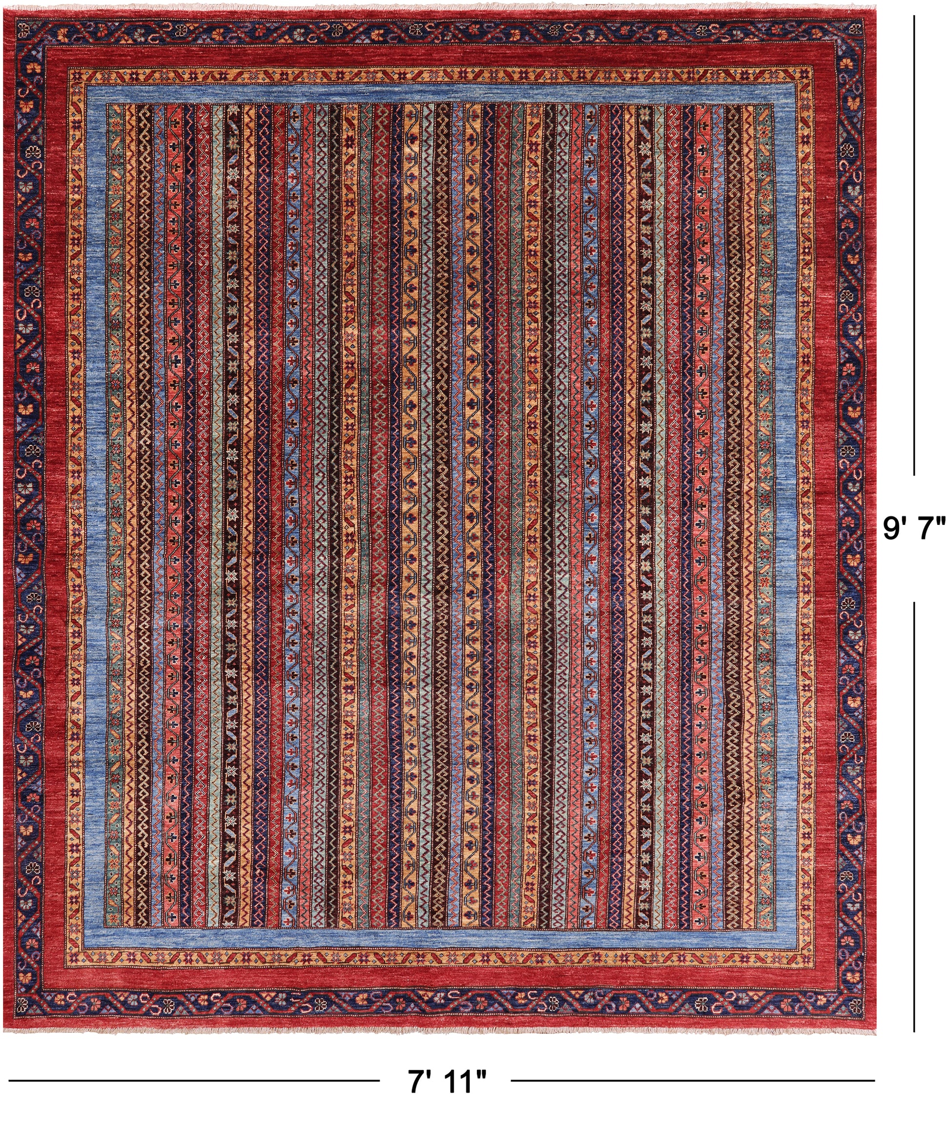 Shall Persian Gabbeh Handmade Wool Rug - 7' 11" X 9' 7" - Golden Nile