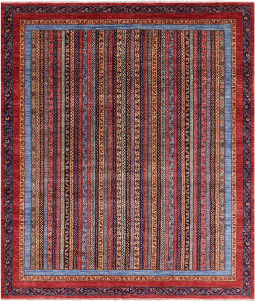 Shall Persian Gabbeh Handmade Wool Rug - 7' 11" X 9' 7" - Golden Nile