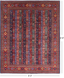 Shall Persian Gabbeh Hand Knotted Wool Rug - 8' 0" X 9' 9" - Golden Nile