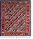 Shall Persian Gabbeh Hand Knotted Wool Rug - 8' 0" X 9' 6" - Golden Nile