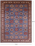 Blue Super Kazak Handmade Wool Rug - 9' 10" X 13' 6" - Golden Nile