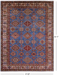 Blue Super Kazak Handmade Wool Rug - 9' 10" X 13' 1" - Golden Nile