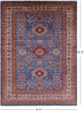 Blue Super Kazak Hand Knotted Wool Rug - 8' 11" X 12' 2" - Golden Nile