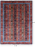 Shall Persian Gabbeh Hand Knotted Wool Rug - 4' 10" X 6' 8" - Golden Nile