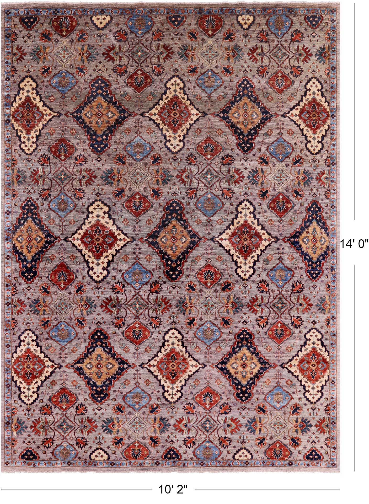 Persian Fine Serapi Handmade Wool Rug - 10' 2" X 14' 0" - Golden Nile