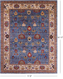 Blue Fine Serapi Handmade Wool Rug - 11' 6" X 14' 11" - Golden Nile