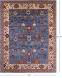 Blue Fine Serapi Handmade Wool Rug - 11' 6" X 14' 11" - Golden Nile