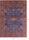 Blue Persian Fine Serapi Handmade Wool Rug - 9' 11" X 13' 7" - Golden Nile