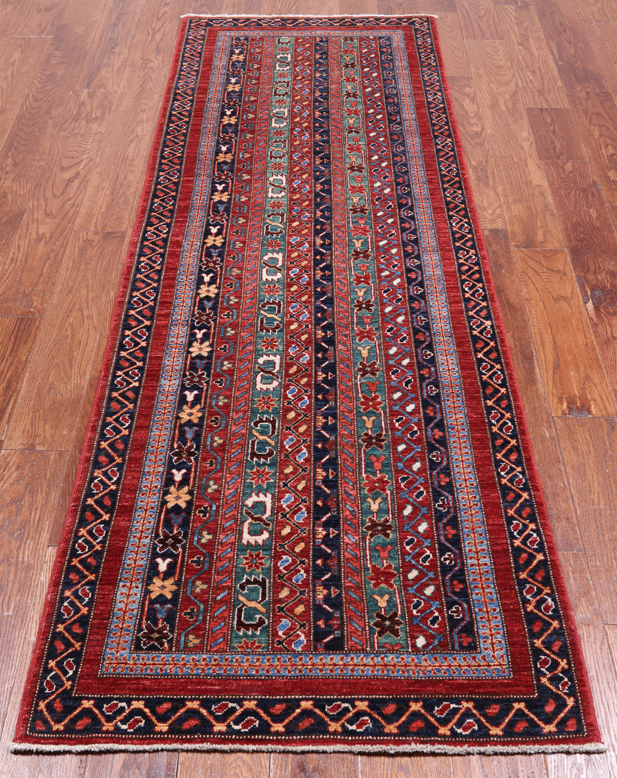 Shall Persian Gabbeh Hand Knotted Wool Runner Rug - 2' 8" X 8' 0"