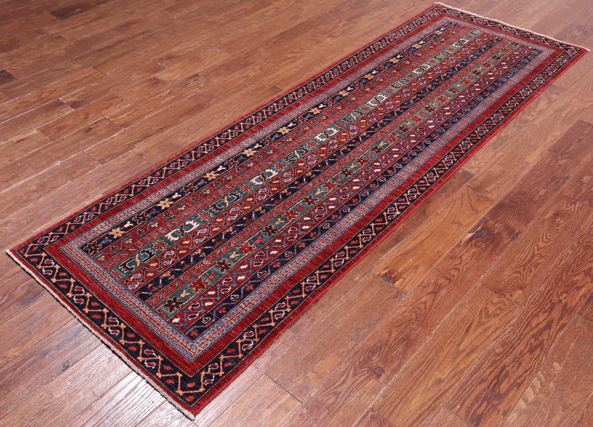 Shall Persian Gabbeh Hand Knotted Wool Runner Rug - 2' 8" X 8' 0"