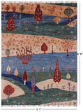 Tribal Persian Gabbeh Handmade Wool Rug - 5' 1" X 6' 9" - Golden Nile