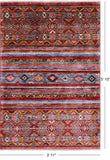 Khorjin Persian Gabbeh Hand Knotted Wool Rug - 3' 11" X 5' 10" - Golden Nile