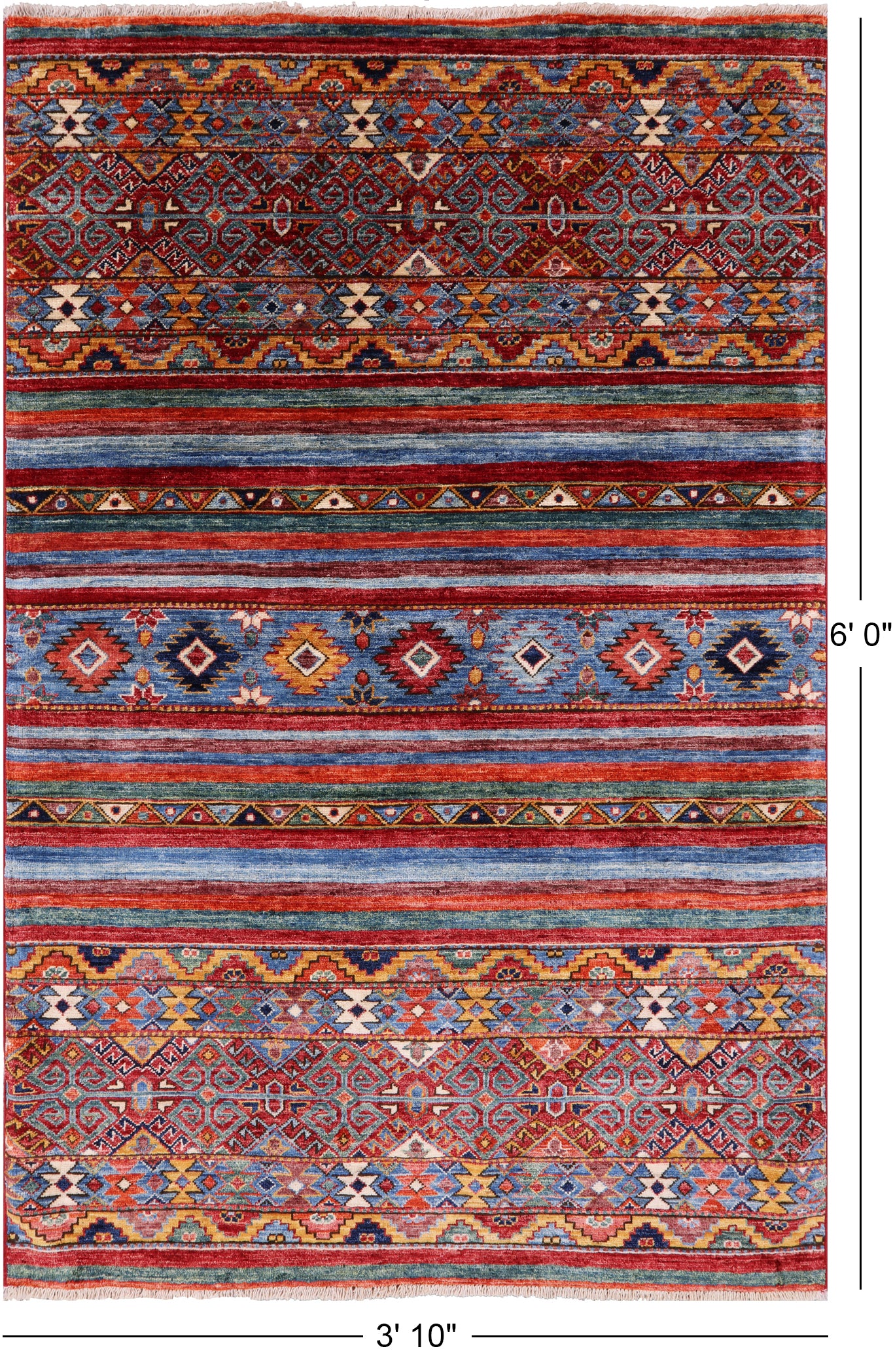 Khorjin Persian Gabbeh Hand Knotted Wool Rug - 3' 10" X 6' 0" - Golden Nile