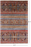 Khorjin Persian Gabbeh Handmade Wool Rug - 4' 0" X 6' 2" - Golden Nile