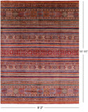 Tribal Khorjin Persian Gabbeh Handmade Wool Rug - 9' 2" X 11' 11" - Golden Nile