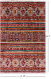 Khorjin Persian Gabbeh Hand Knotted Wool Rug - 3' 10" X 6' 1" - Golden Nile