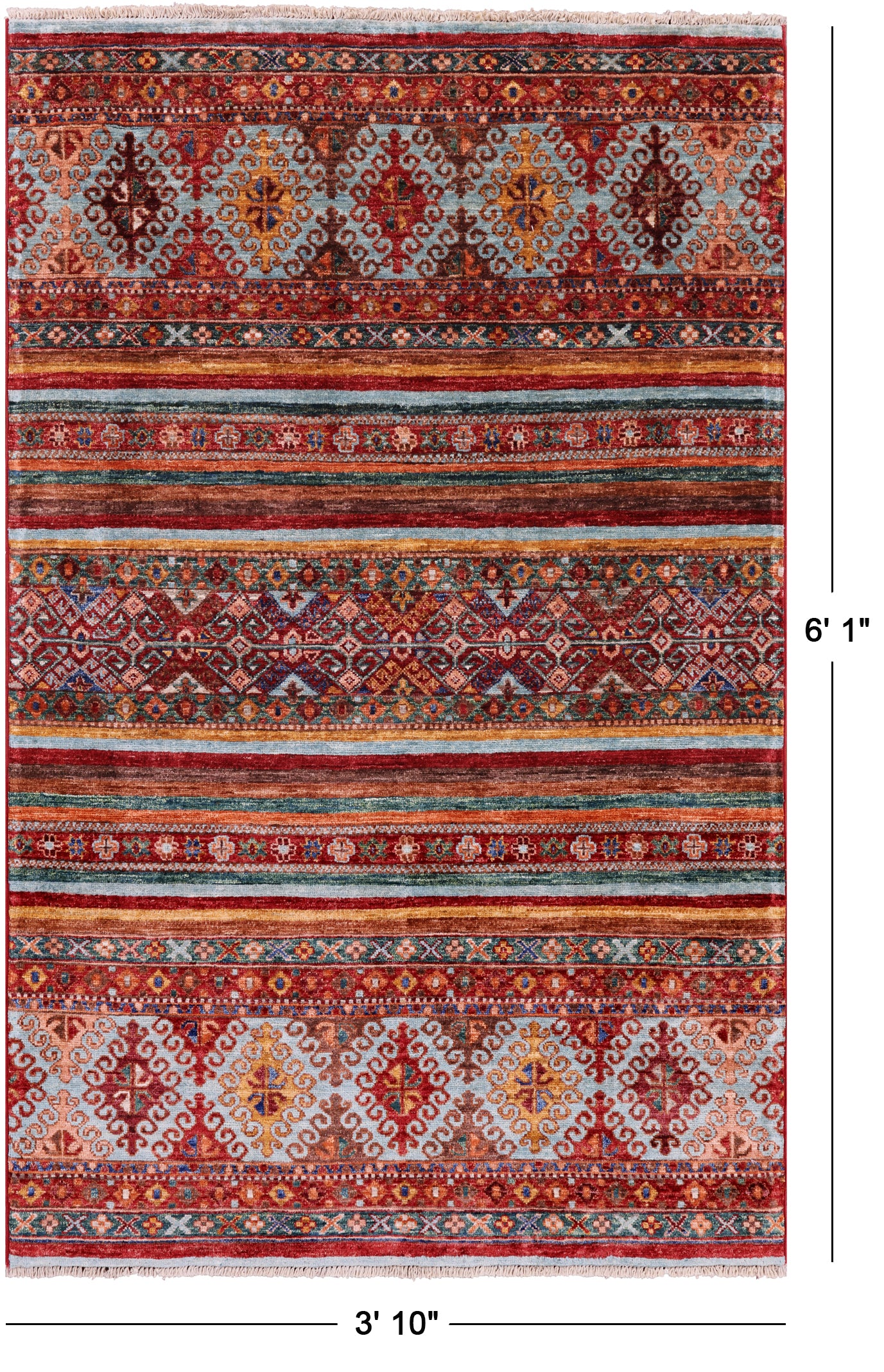 Khorjin Persian Gabbeh Hand Knotted Wool Rug - 3' 10" X 6' 1" - Golden Nile