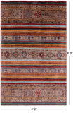 Khorjin Persian Gabbeh Hand Knotted Wool Rug - 4' 0" X 6' 3" - Golden Nile