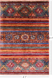 Khorjin Persian Gabbeh Handmade Wool Rug - 4' 1" X 6' 1" - Golden Nile