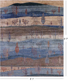 Tribal Persian Gabbeh Hand Knotted Wool Rug - 8' 1" X 9' 7" - Golden Nile