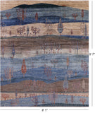 Tribal Persian Gabbeh Hand Knotted Wool Rug - 8' 1" X 9' 7" - Golden Nile