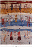 Tribal Persian Gabbeh Handmade Wool Rug - 6' 10" X 9' 8" - Golden Nile