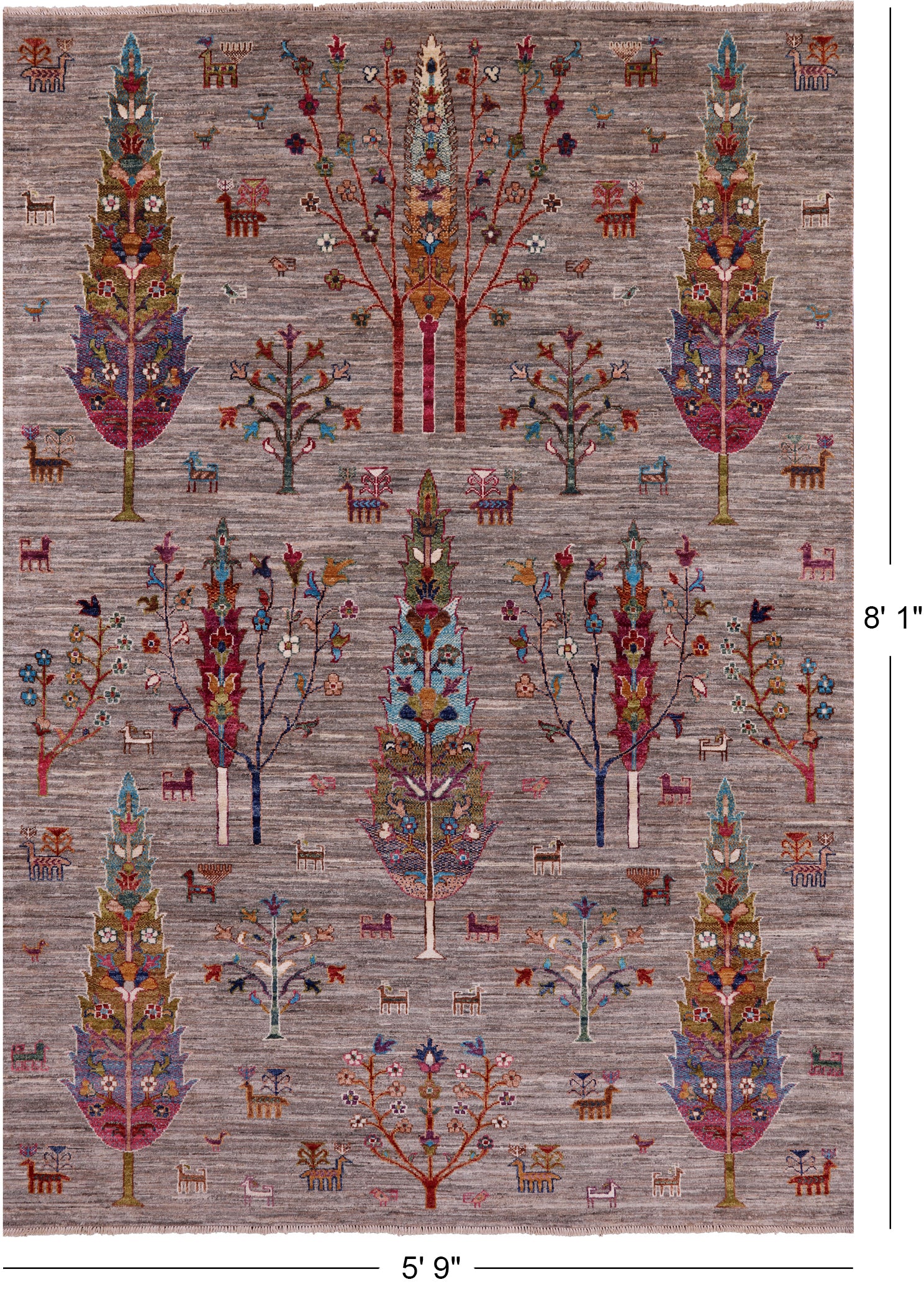 Tribal Persian Gabbeh Handmade Wool Rug - 5' 9" X 8' 1" - Golden Nile