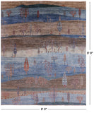 Tribal Persian Gabbeh Handmade Wool Rug - 8' 0" X 9' 9" - Golden Nile