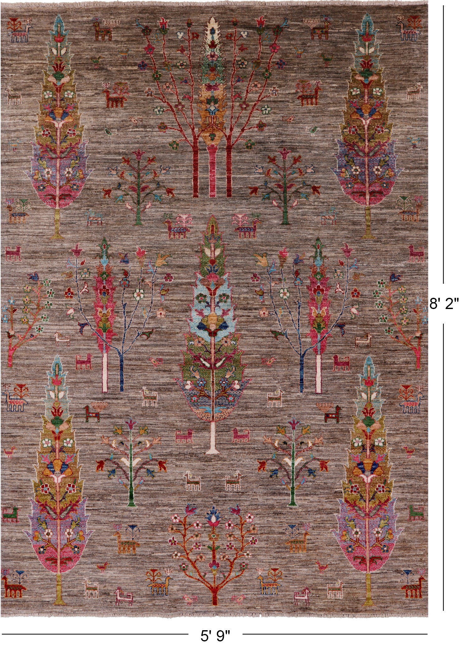 Tribal Persian Gabbeh Hand Knotted Wool Rug - 5' 9" X 8' 2" - Golden Nile