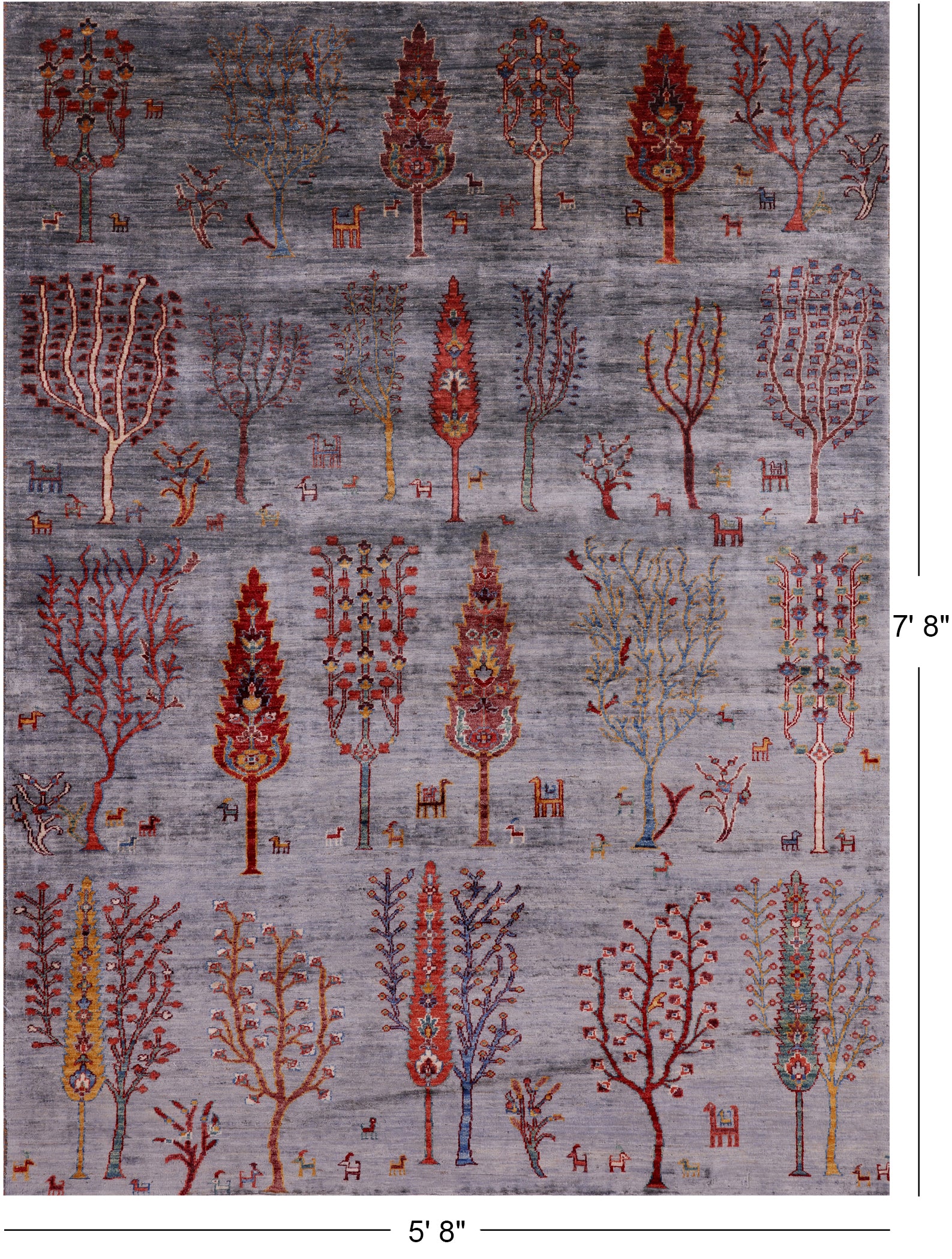 Tribal Persian Gabbeh Handmade Wool Rug - 5' 8" X 7' 8" - Golden Nile