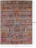 Tribal Persian Gabbeh Handmade Wool Rug - 5' 1" X 6' 10" - Golden Nile