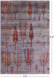 Tribal Persian Gabbeh Handmade Wool Rug - 4' 6" X 6' 8" - Golden Nile