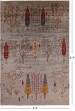 Tribal Persian Gabbeh Hand Knotted Wool Rug - 6' 4" X 9' 7" - Golden Nile