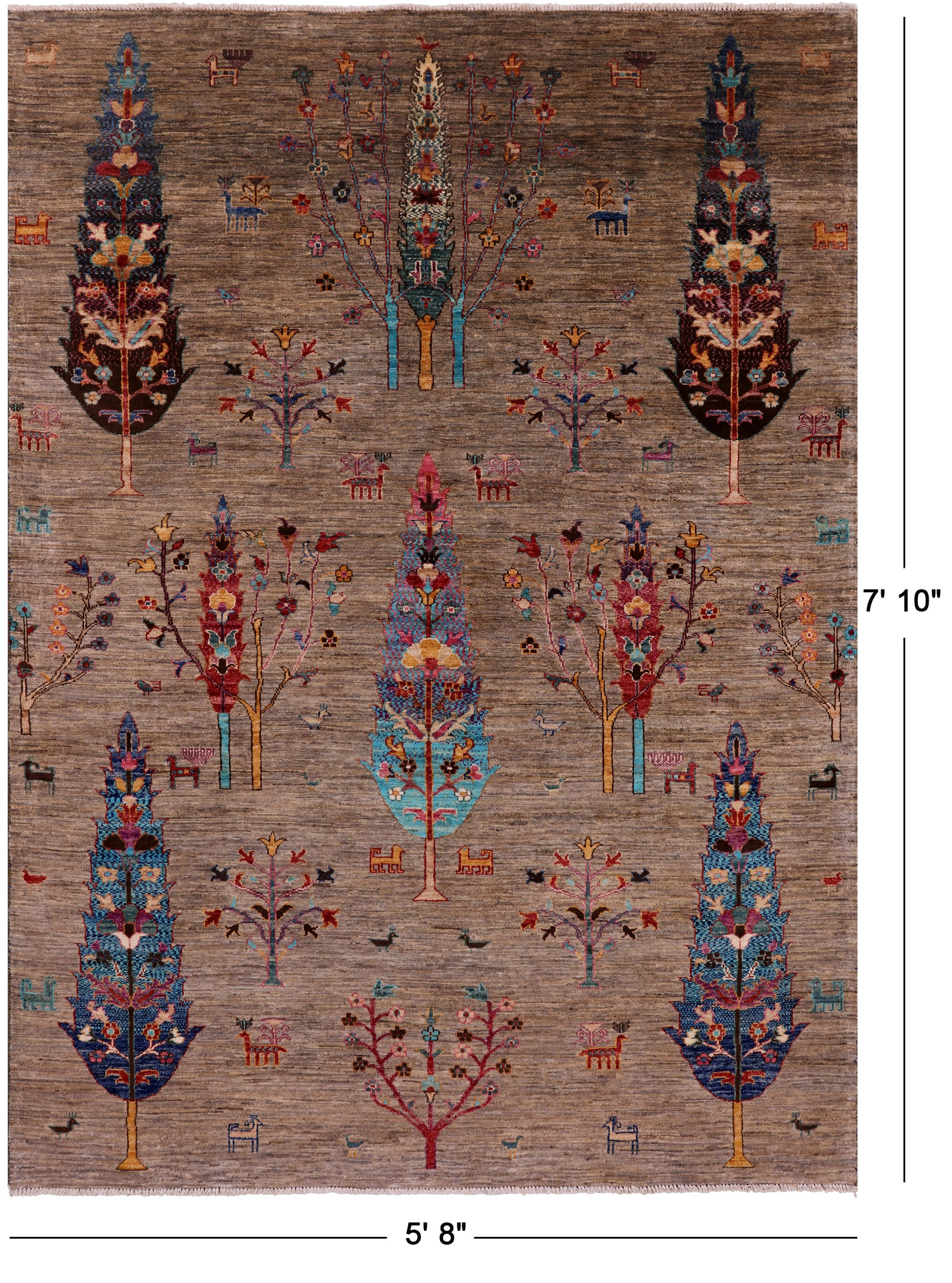 Tribal Persian Gabbeh Handmade Wool Rug - 5' 8" X 7' 10" - Golden Nile