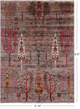 Tribal Persian Gabbeh Hand Knotted Wool Rug - 4' 10" X 6' 8" - Golden Nile
