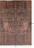 Tribal Persian Gabbeh Hand Knotted Wool Rug - 6' 8" X 9' 4" - Golden Nile